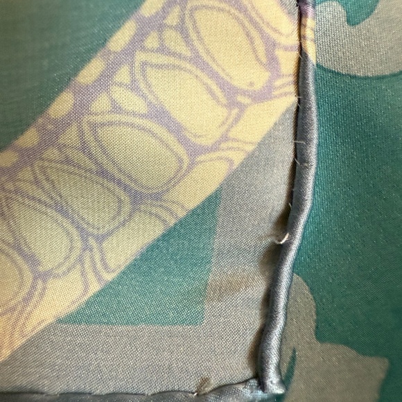 Baoshidi 100% Silk Scarf – Teal & Lavender – Asian Motif – New with Tags - Picture 10 of 11